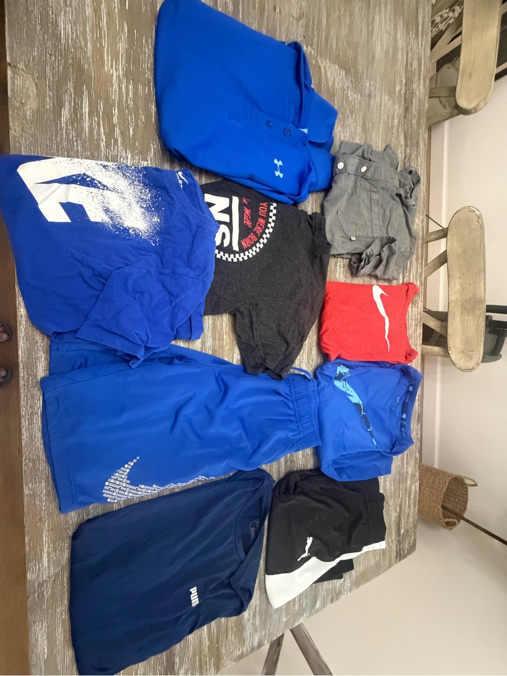 Lot Of 9 Nike Boys Size L Basketball Shorts & Graphic T-shirt Athletic Shorts